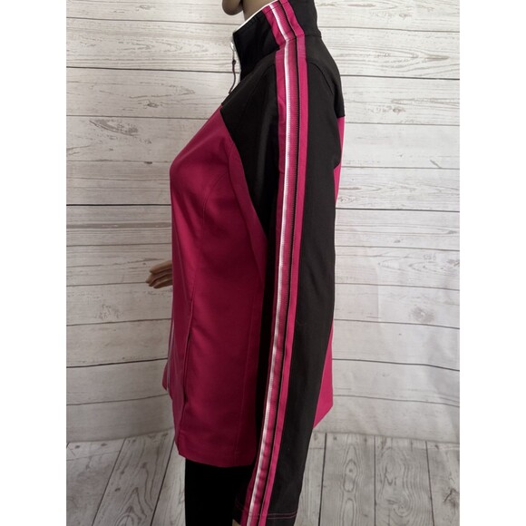 Made for Life Jacket Small Bright Pink Black White Trim Full Zip Athletic Casual - Picture 10 of 14